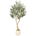Realead Tall Artificial Olive Tree with White Planter