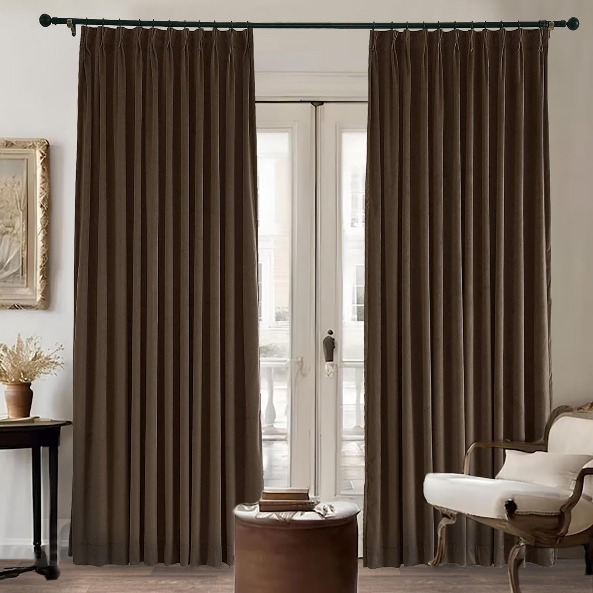 Gewvary Velvet Blackout Pinch Pleat Curtain Panel
