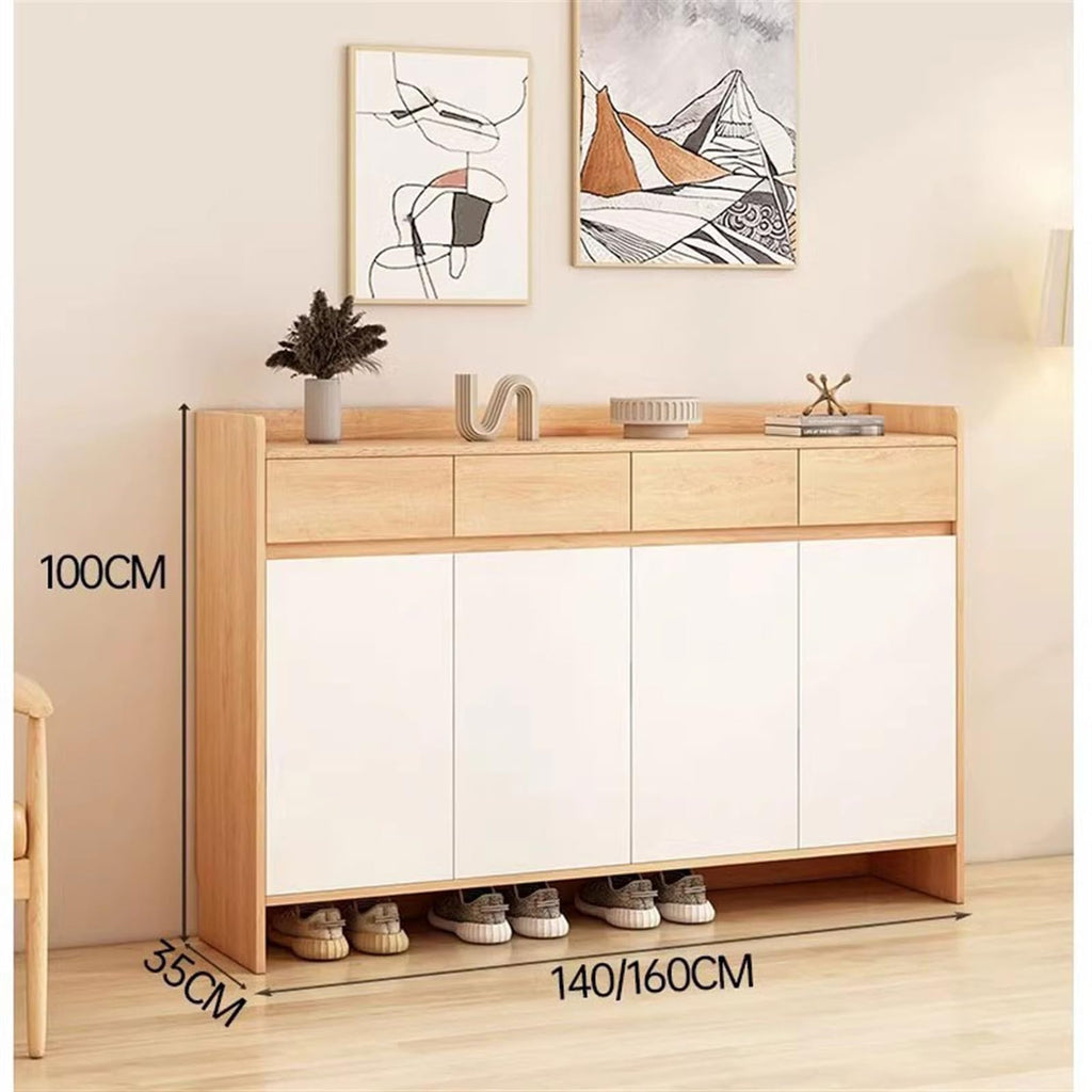 Modern Solid Wood Entryway Shoe Cabinet with Storage