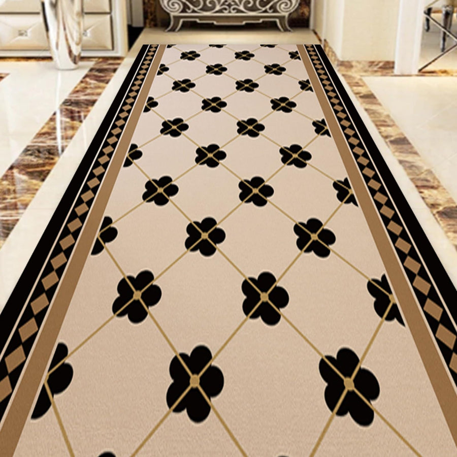 Washable Floral Non-Slip Runner Rug, 4 x 26.2 Ft