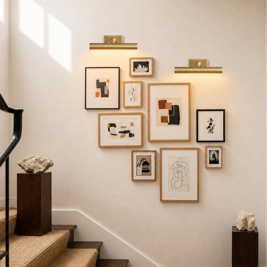 housondmy Hardwired Brass Picture Light for Wall Art