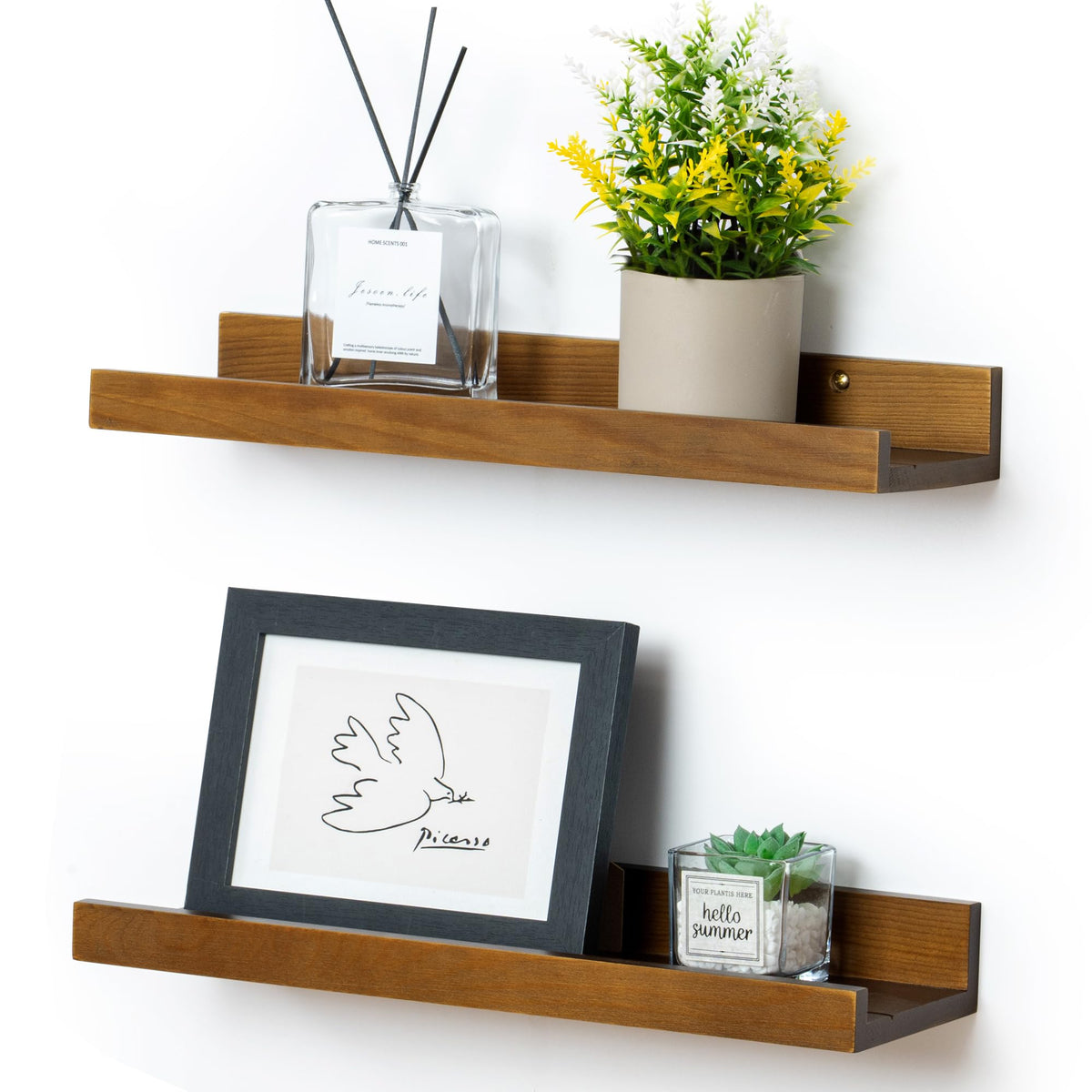 FLYJOE Solid Wood Picture Ledge Display Shelf