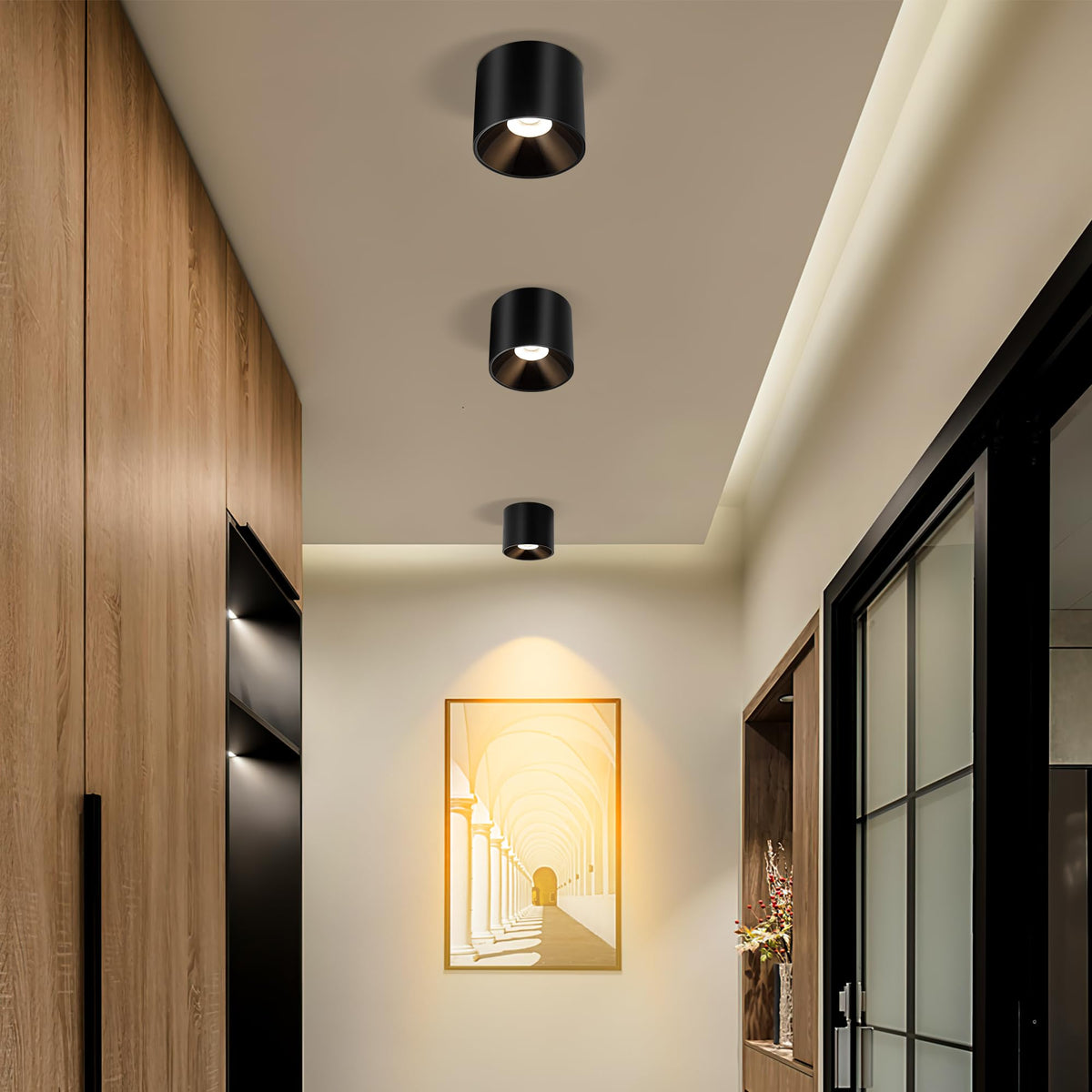 FNOESTY 4.7-Inch 15W Dimmable LED Flush Mount Ceiling Light