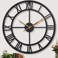 BBALOVEDRE Large Roman Numeral Decorative Metal Wall Clock