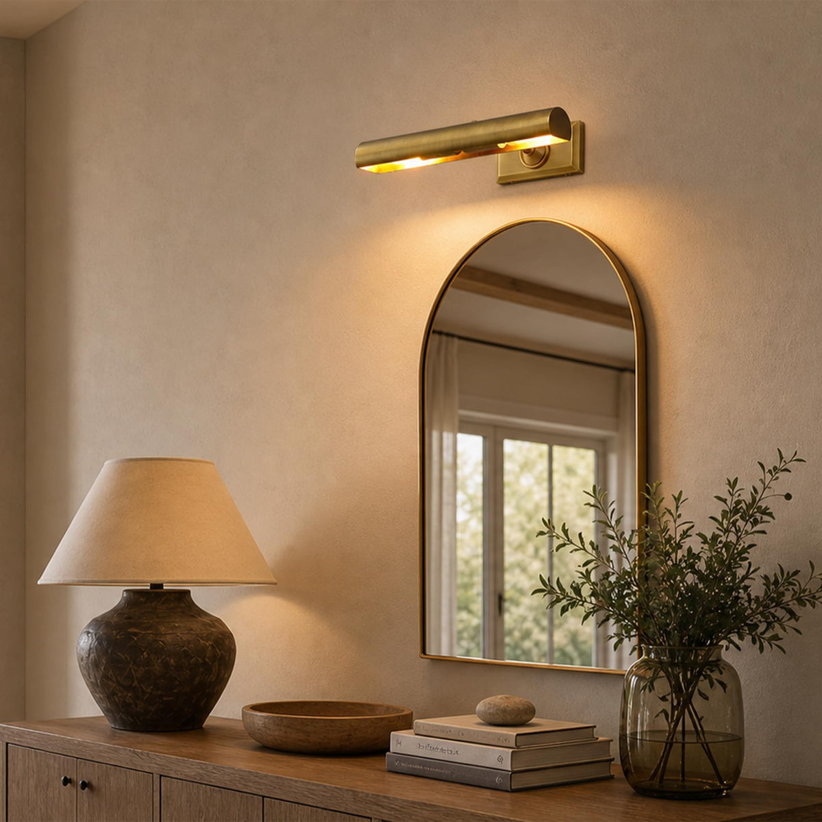 housondmy Hardwired Brass Picture Light for Wall Art