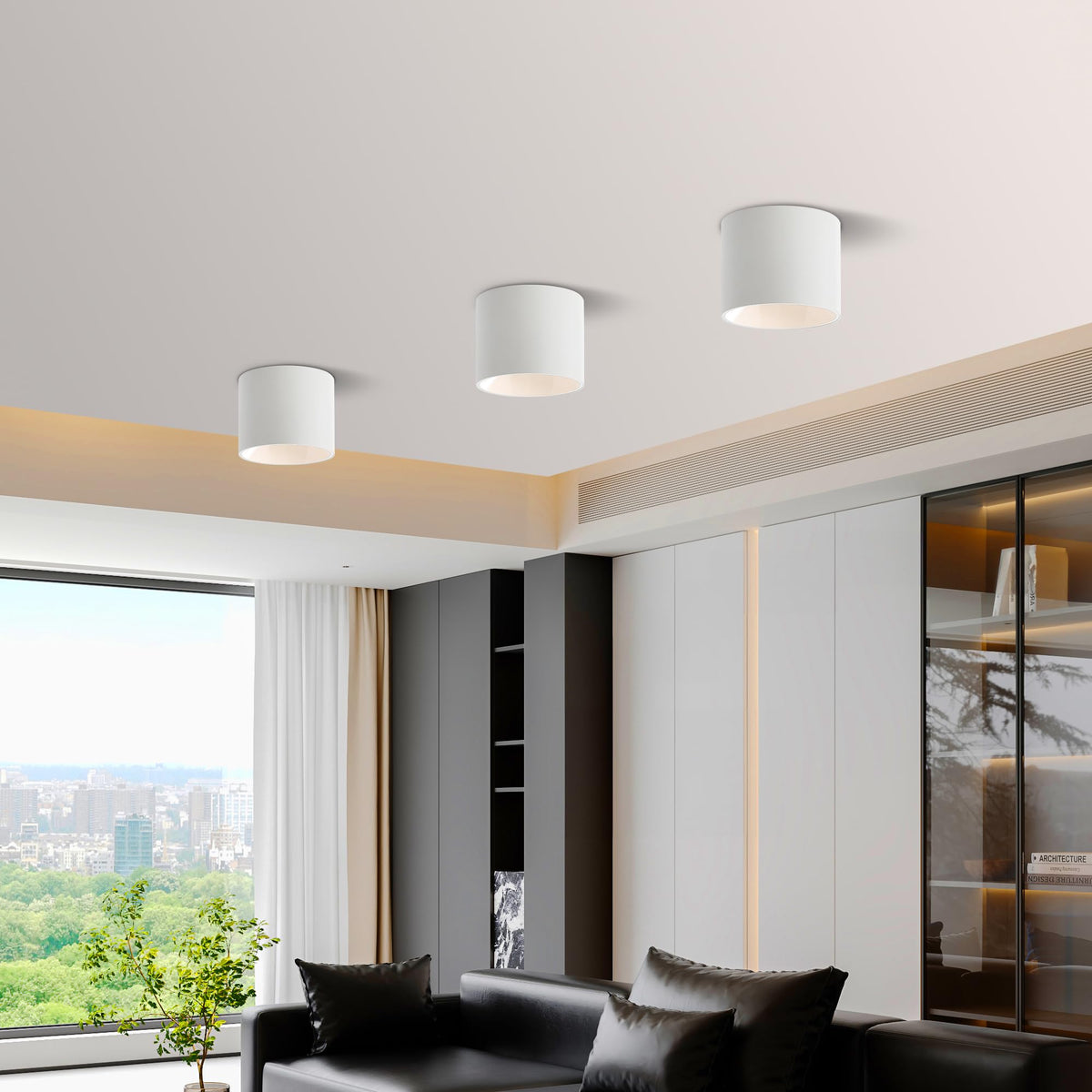 FNOESTY 4.7-Inch 15W Dimmable LED Flush Mount Ceiling Light