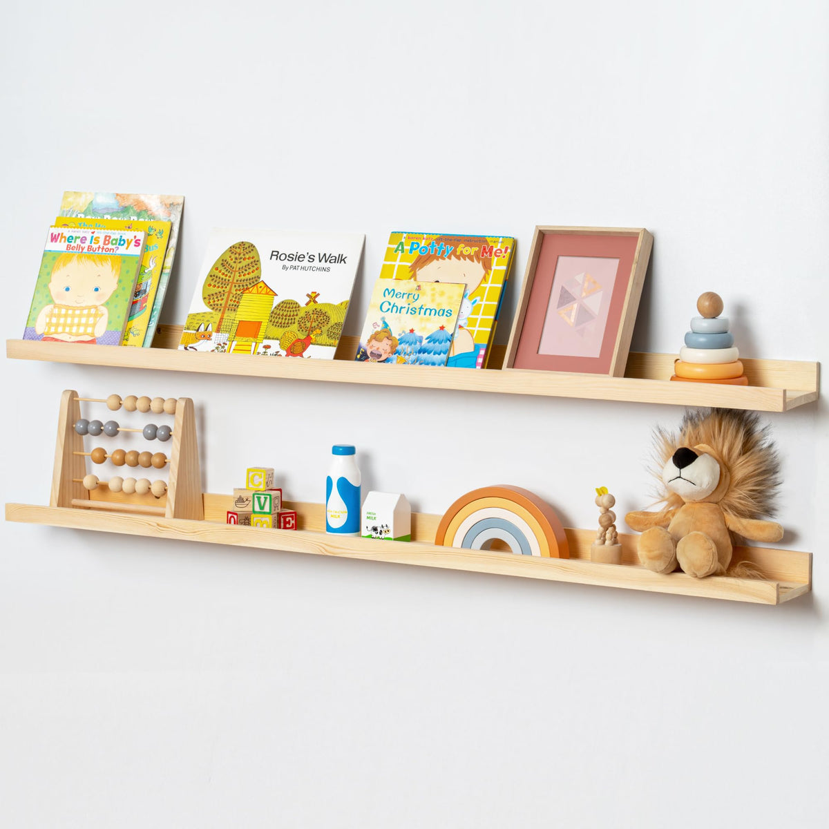FLYJOE Solid Wood Picture Ledge Display Shelf