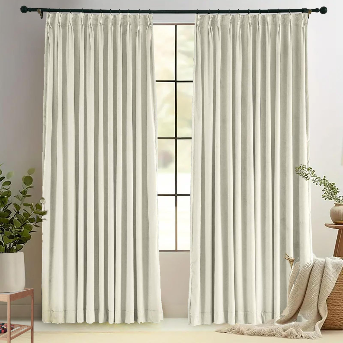 Gewvary Velvet Blackout Pinch Pleat Curtain Panel