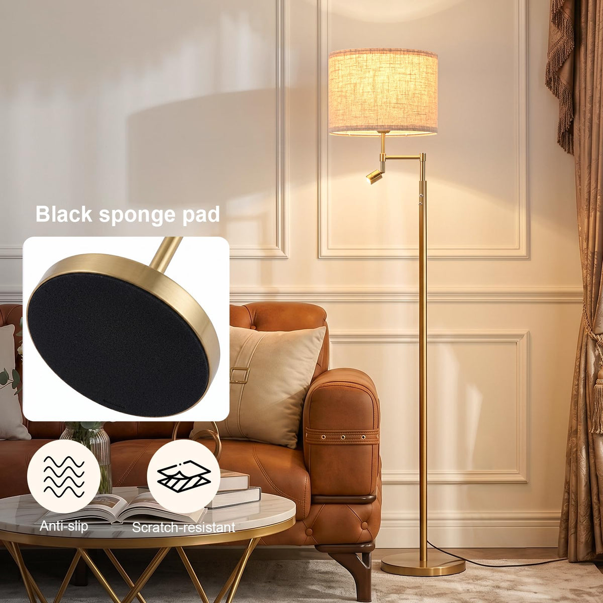 dujunlinghang Floor lamp with Small Spotlight