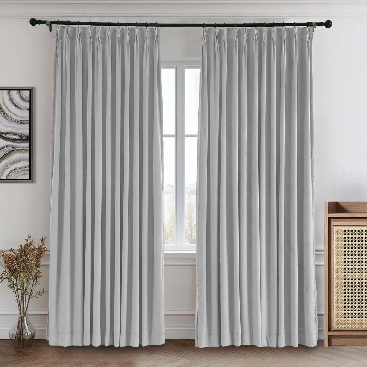 Gewvary Velvet Blackout Pinch Pleat Curtain Panel