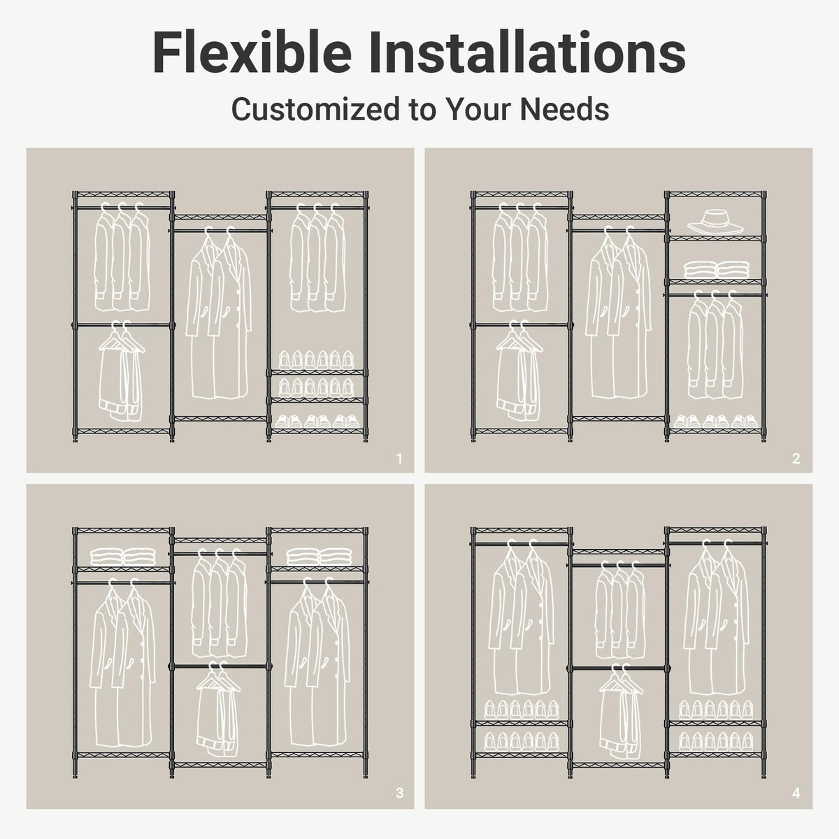 VIPEK V5 Heavy-Duty Freestanding Modular Closet Rack