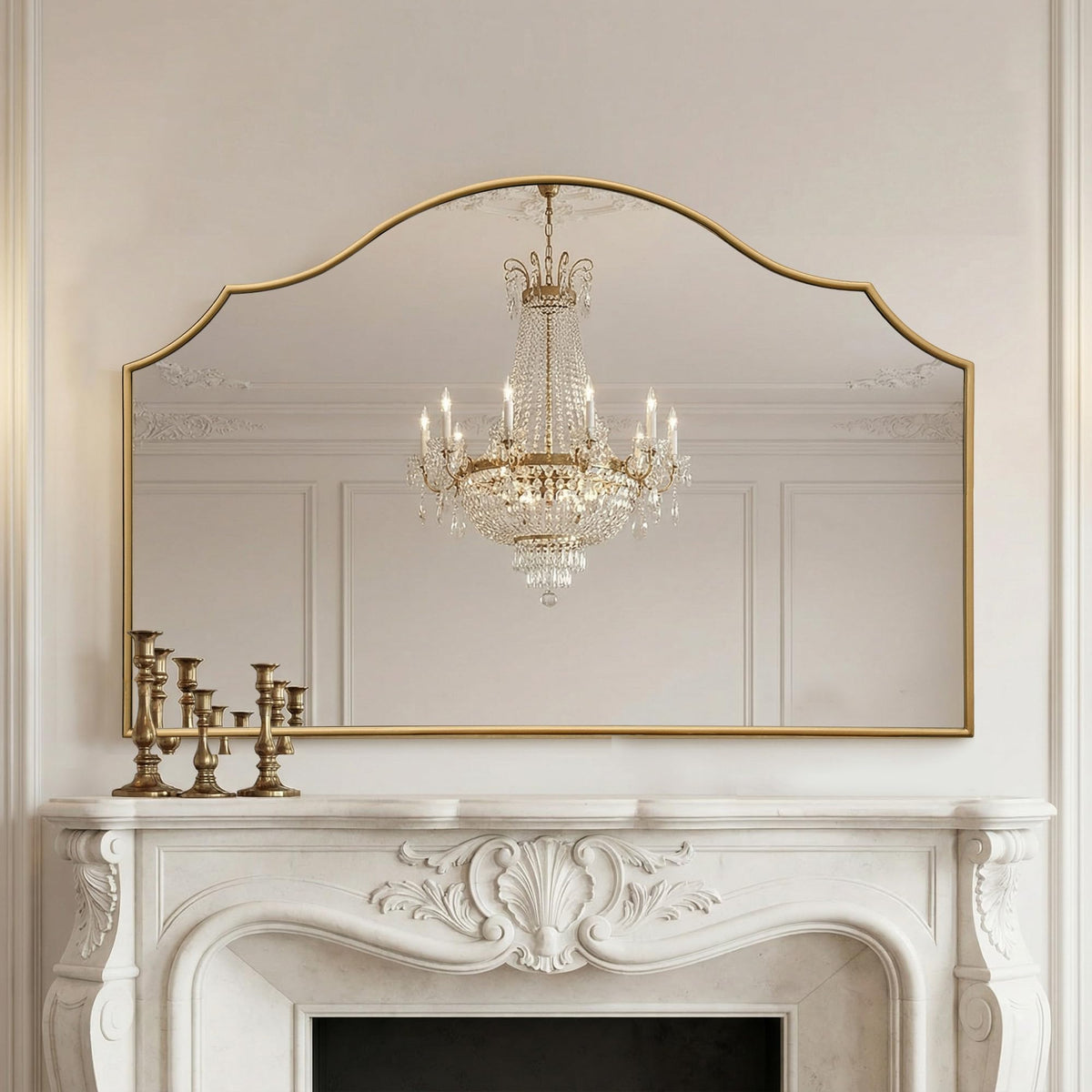 Besdomus Gold Metal Framed Decorative Vanity Wall Mirror