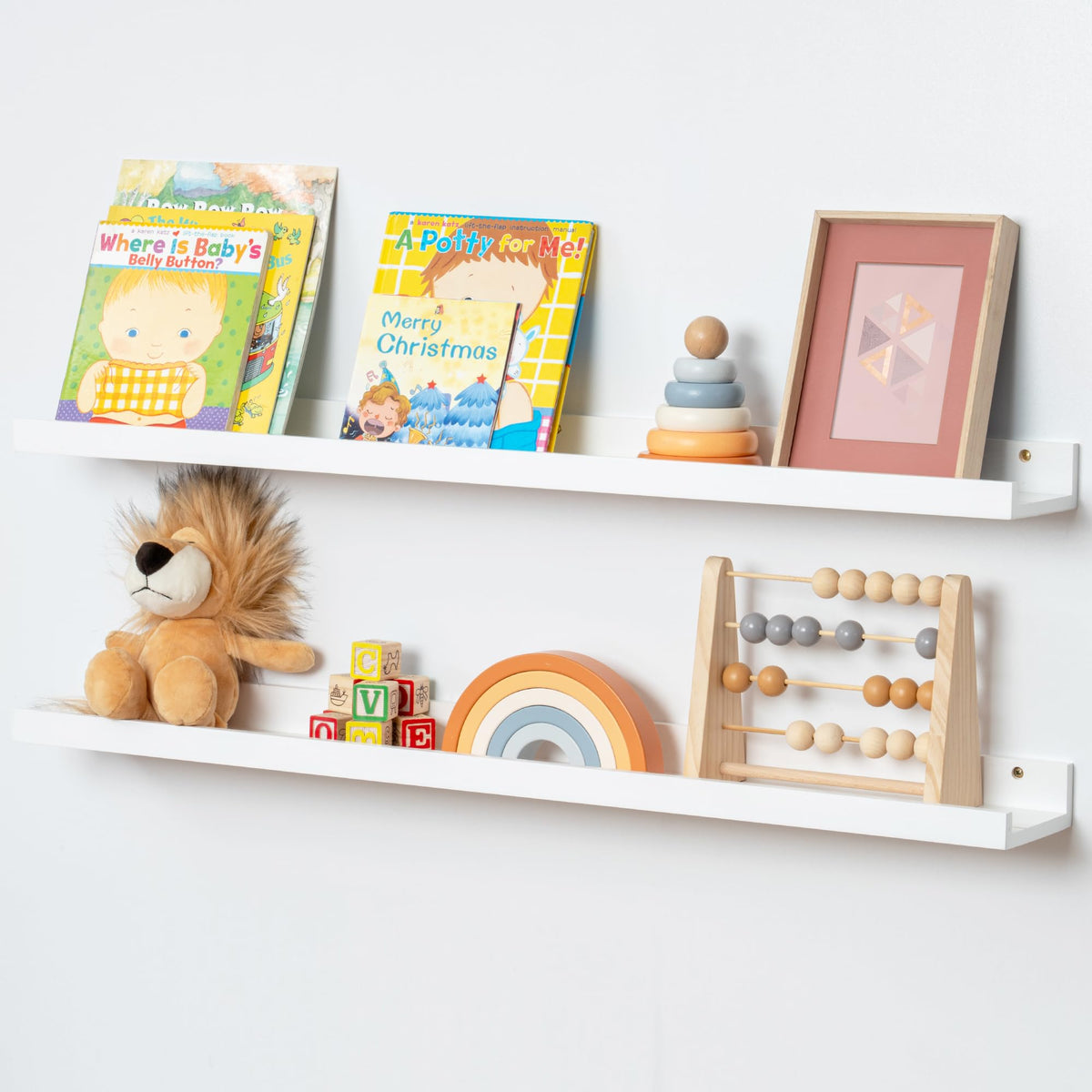 FLYJOE Solid Wood Picture Ledge Display Shelf