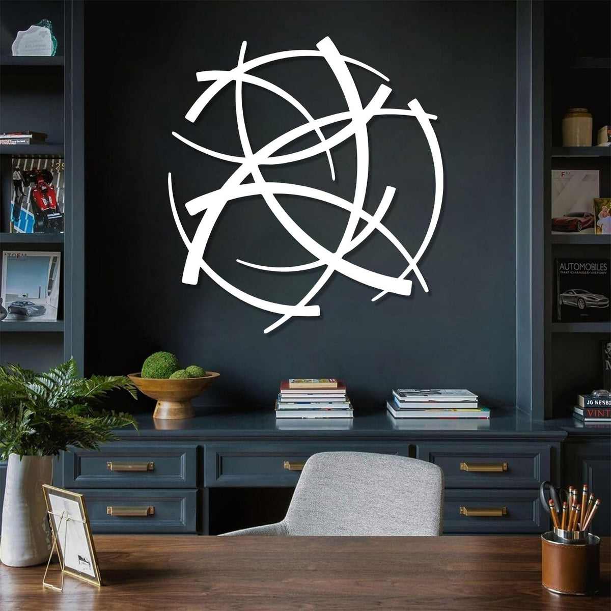 fouholk Modern Geometric Metal Wall Art Sculpture