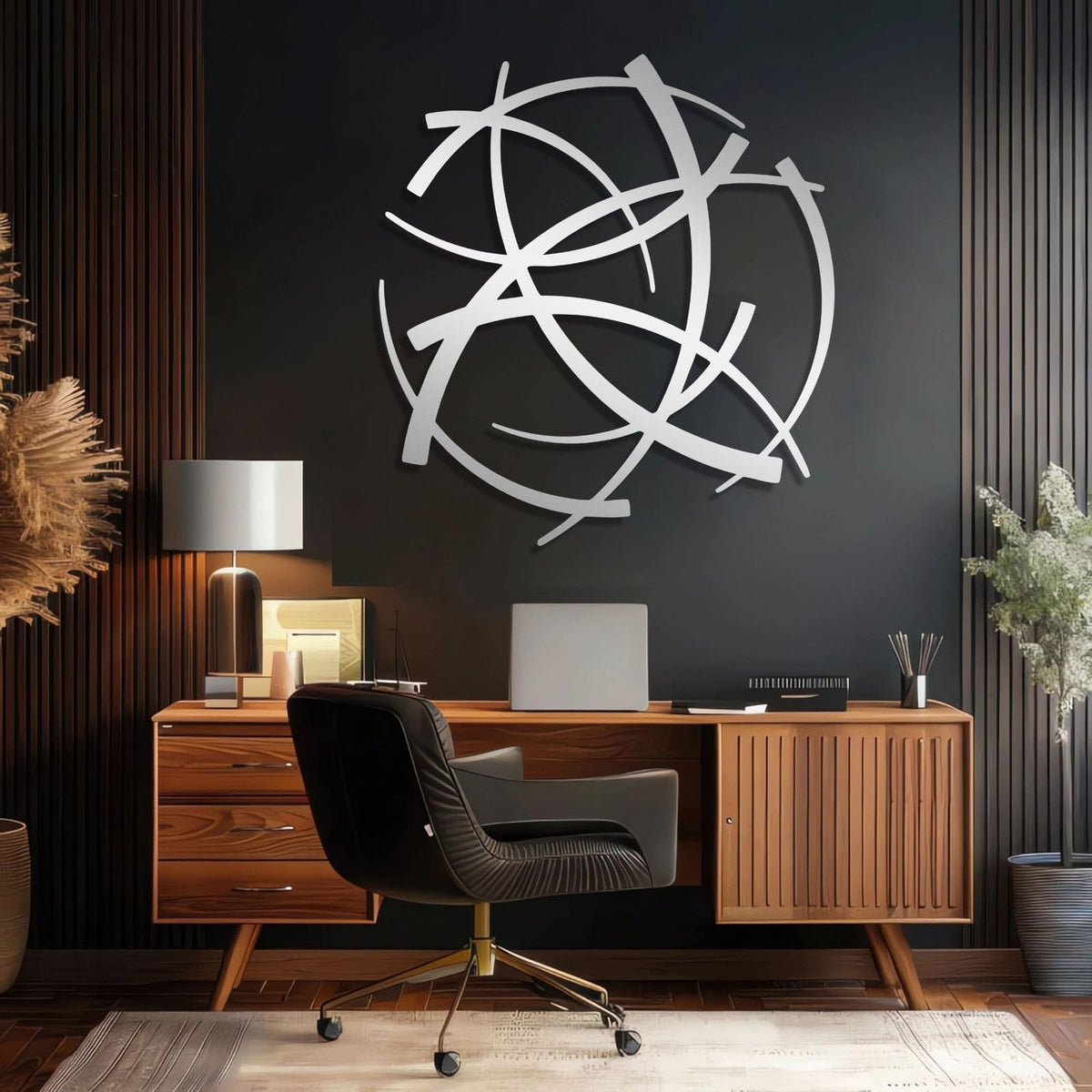 fouholk Modern Geometric Metal Wall Art Sculpture