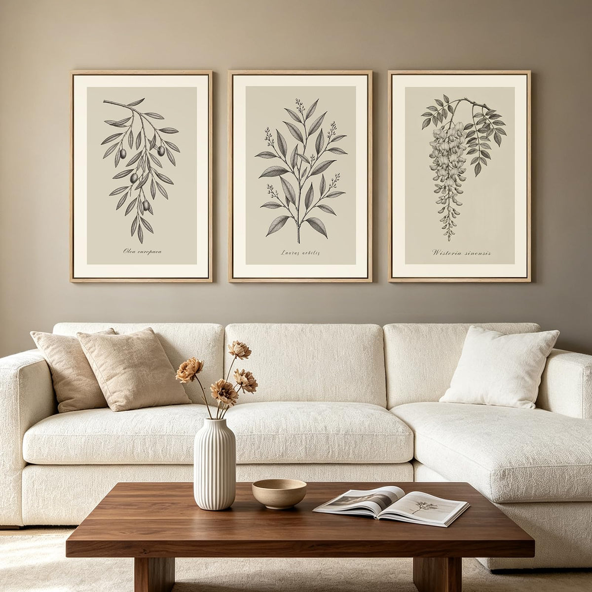 3-Piece Framed Minimalist Canvas Wall Art, 24 x 36 Inch