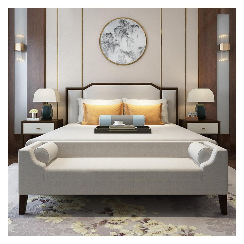 HEAIQI Tufted Upholstered Storage Bench with Arms