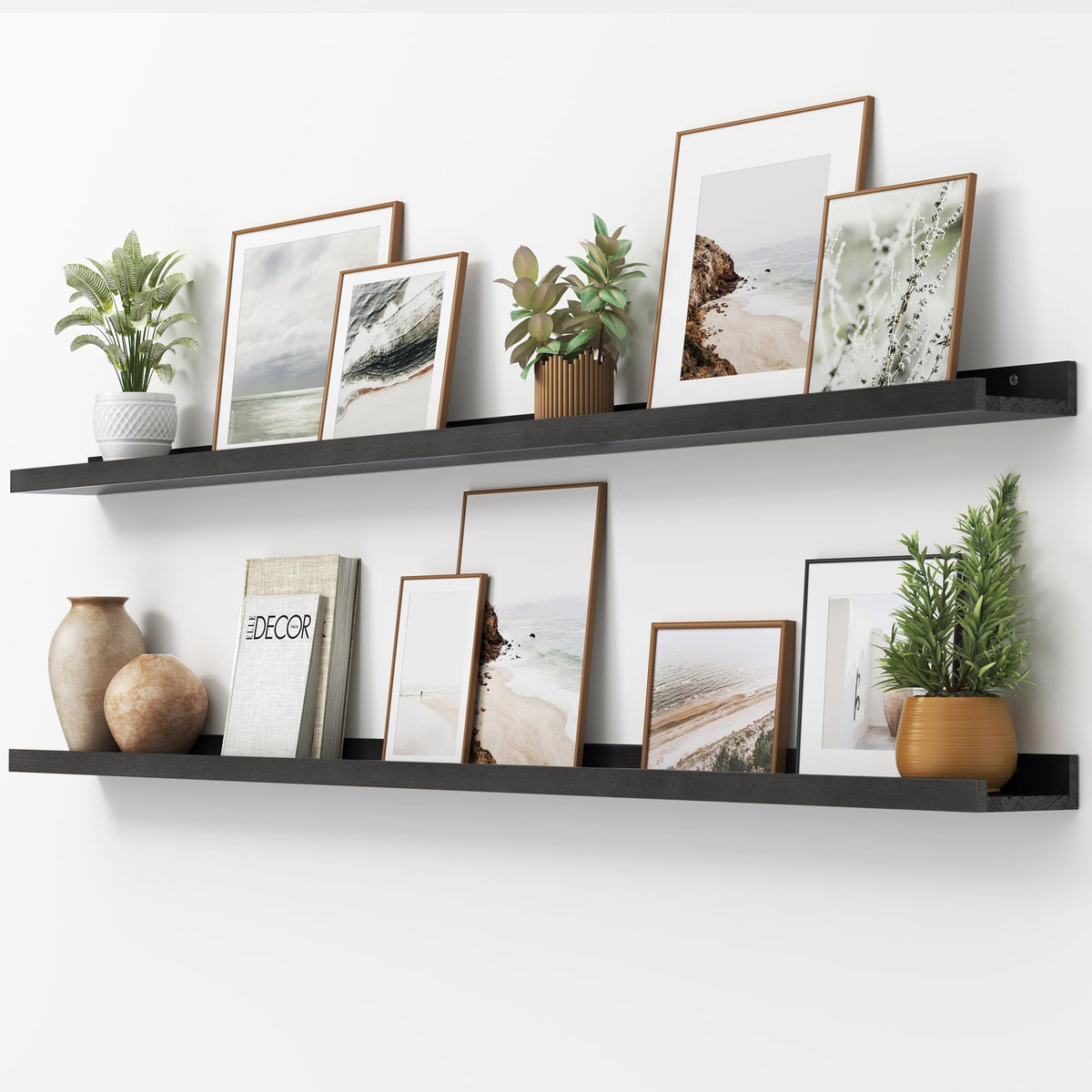 FLYJOE Solid Wood Picture Ledge Display Shelf