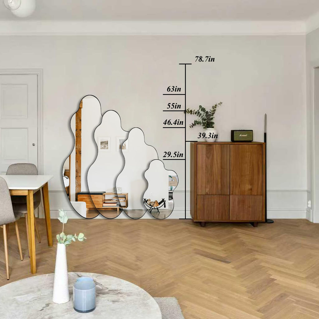 Flower-Shaped Decorative Metal Wall Mirror for Entryway