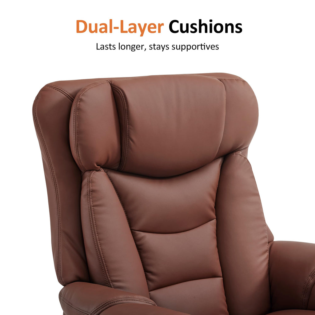 MCombo Swivel Recliner Chair with Ottoman & Wood Base