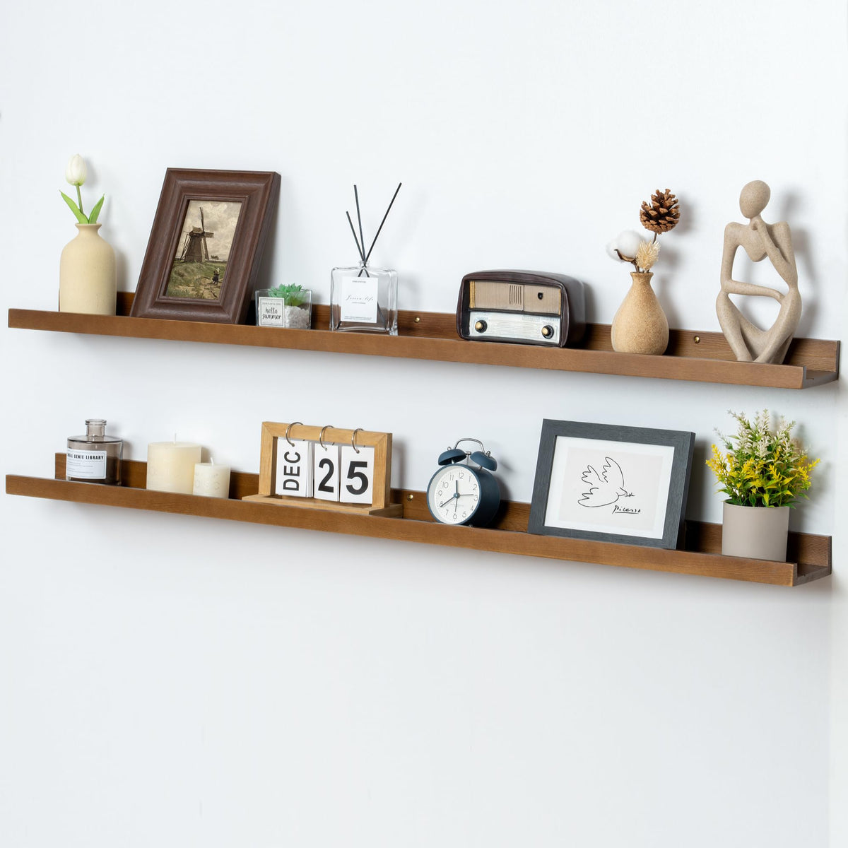 FLYJOE Solid Wood Picture Ledge Display Shelf