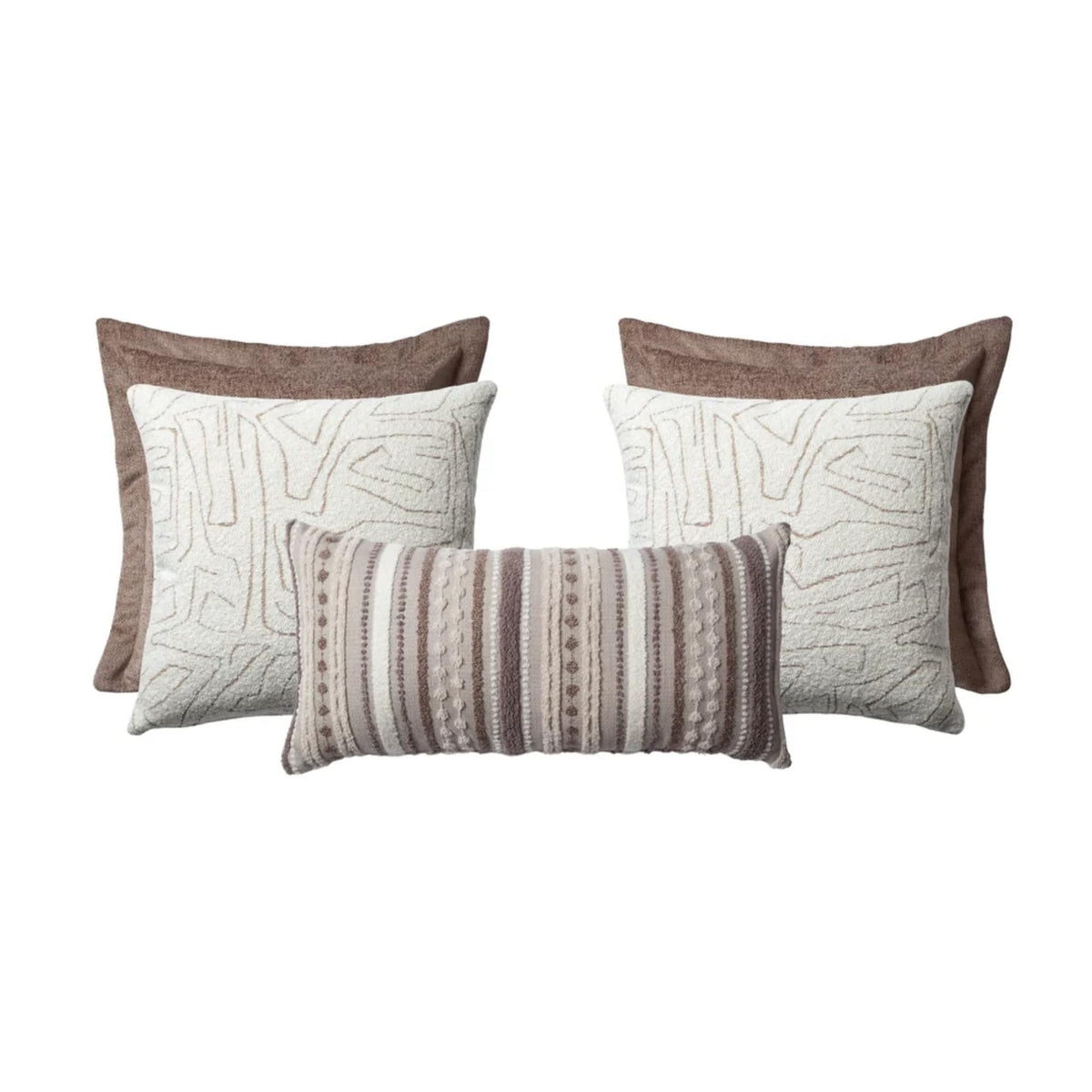 Fine Room Textured Jacquard Throw Pillow Cover Set