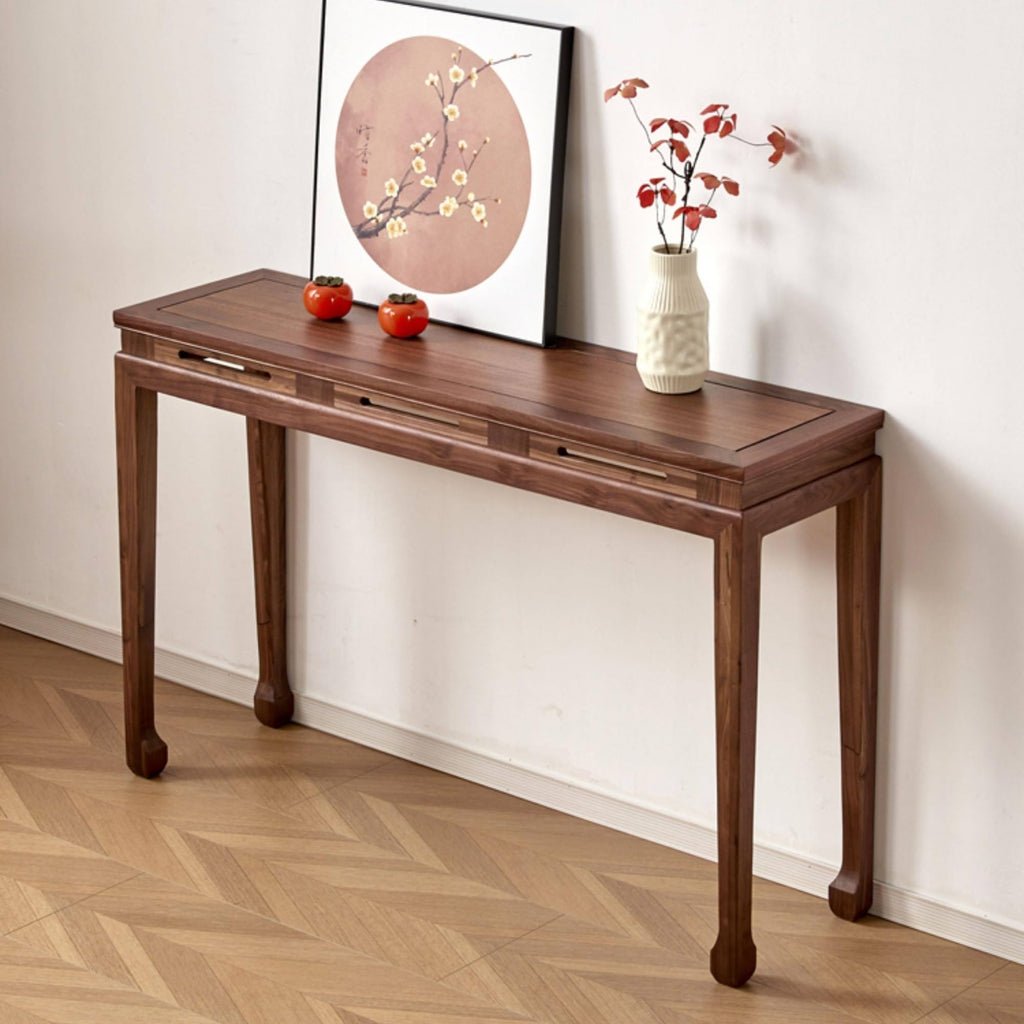 CAOJL Retro Wooden Narrow Console Table for Entryway