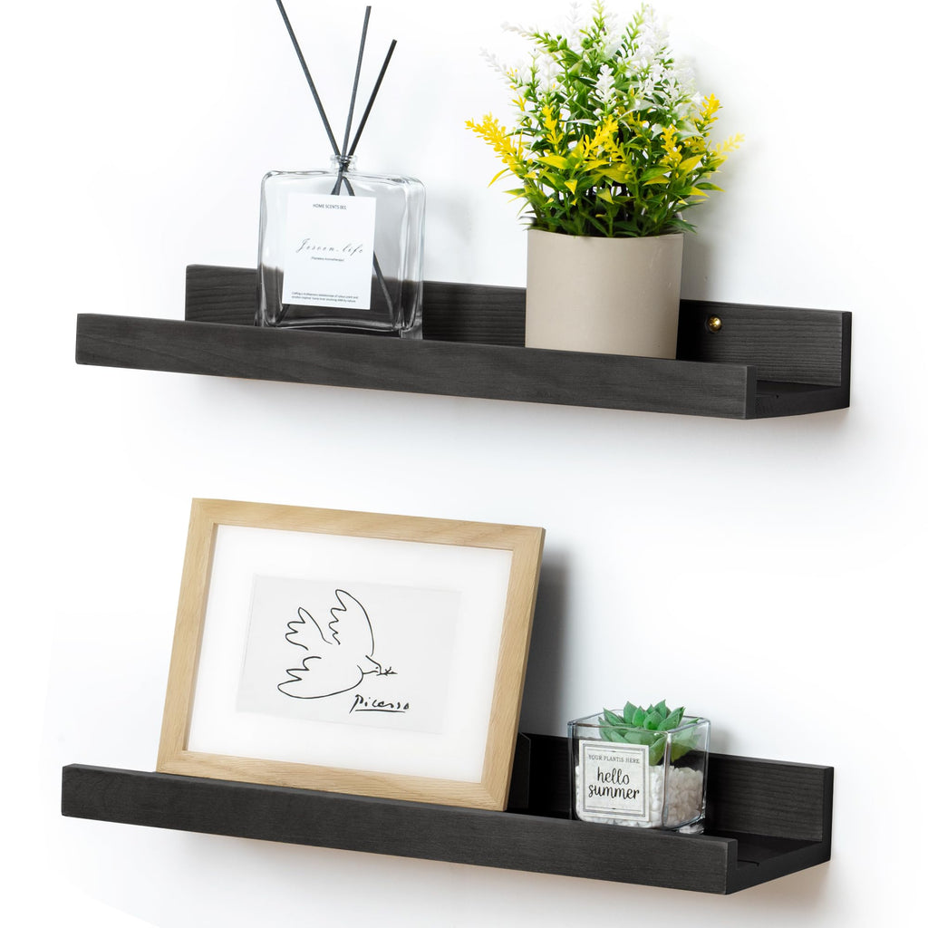 FLYJOE Solid Wood Picture Ledge Display Shelf