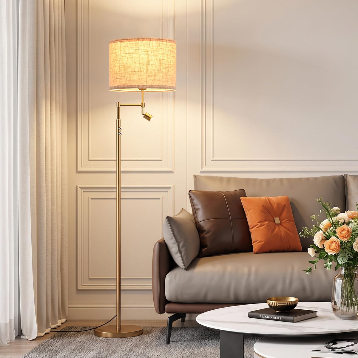 dujunlinghang Floor lamp with Small Spotlight