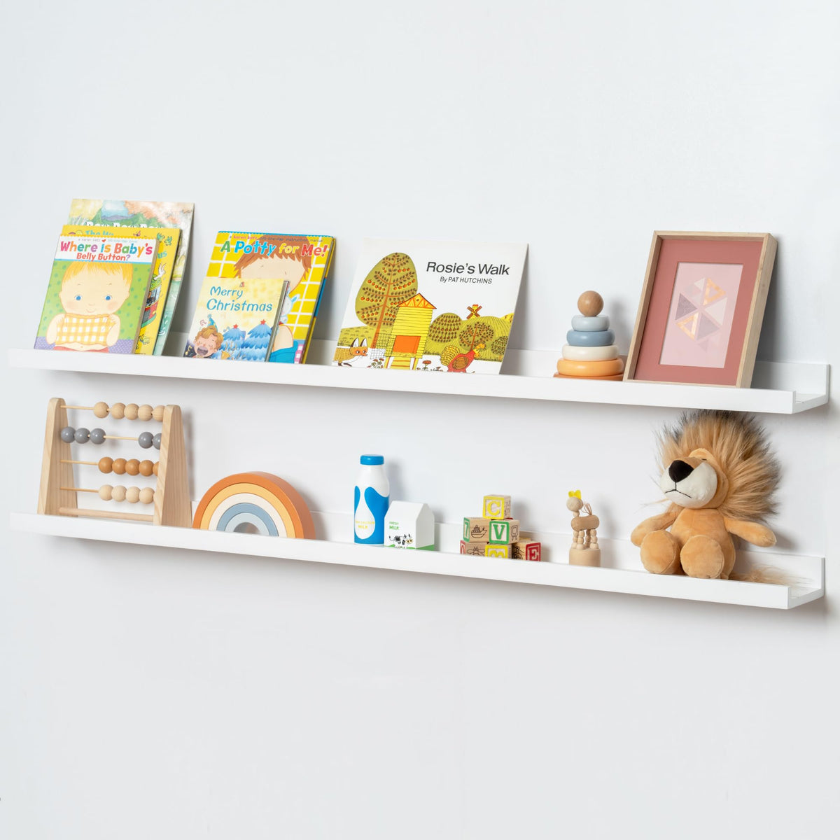 FLYJOE Solid Wood Picture Ledge Display Shelf