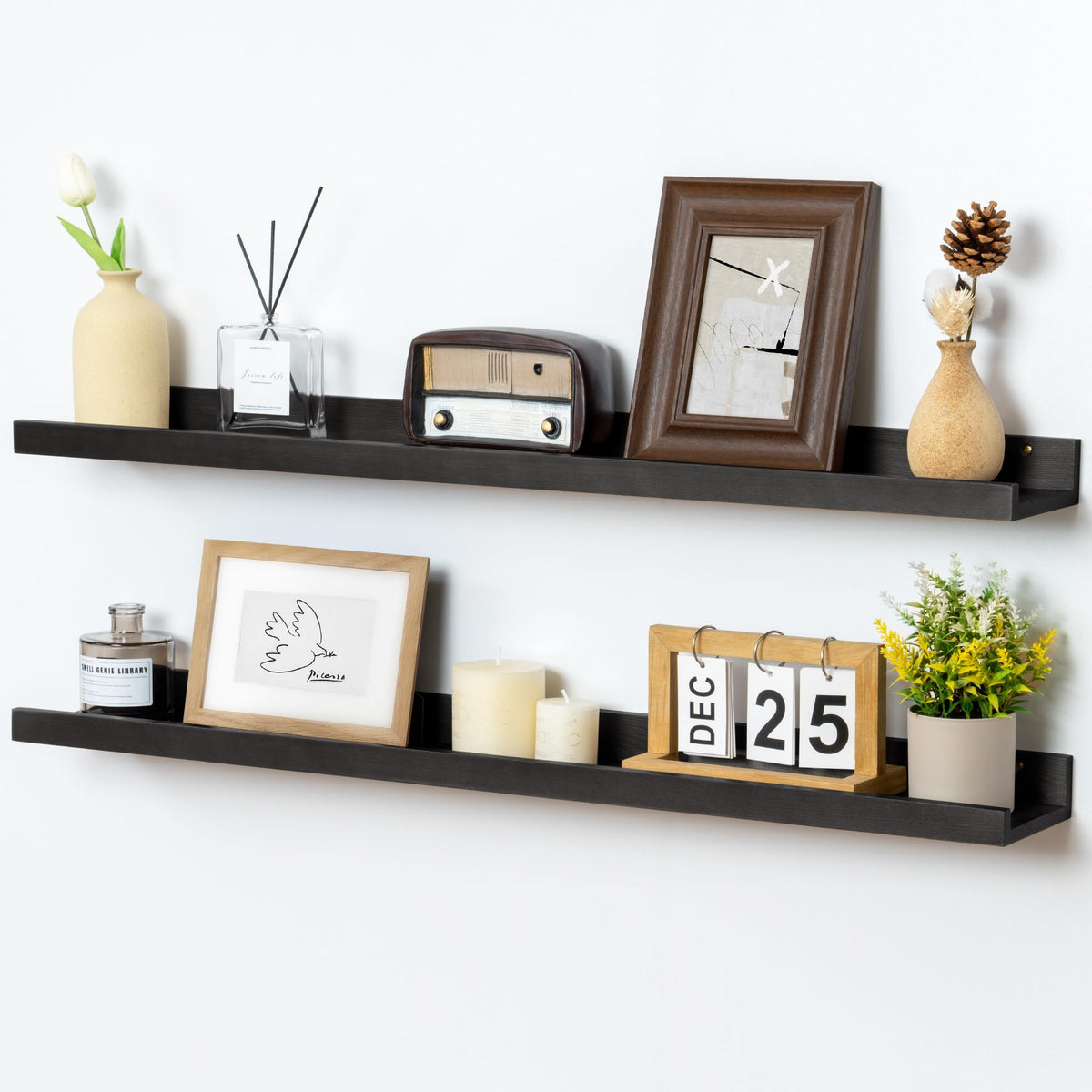 FLYJOE Solid Wood Picture Ledge Display Shelf