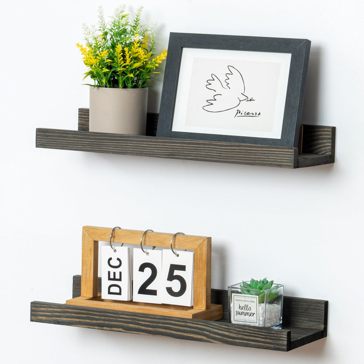 FLYJOE Solid Wood Picture Ledge Display Shelf