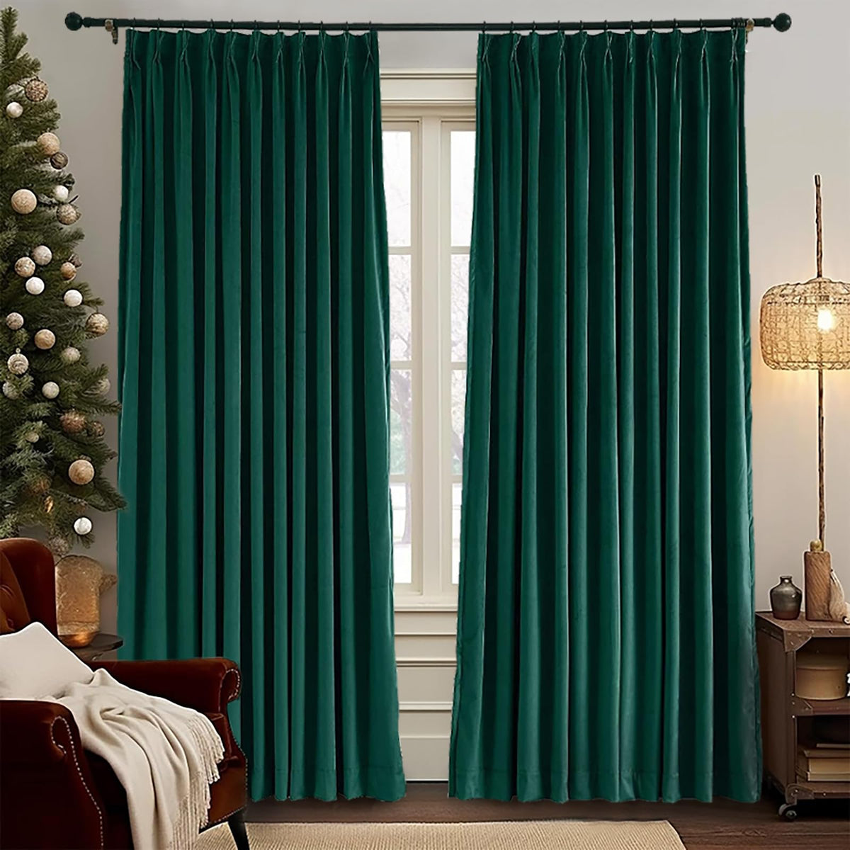 Gewvary Velvet Blackout Pinch Pleat Curtain Panel