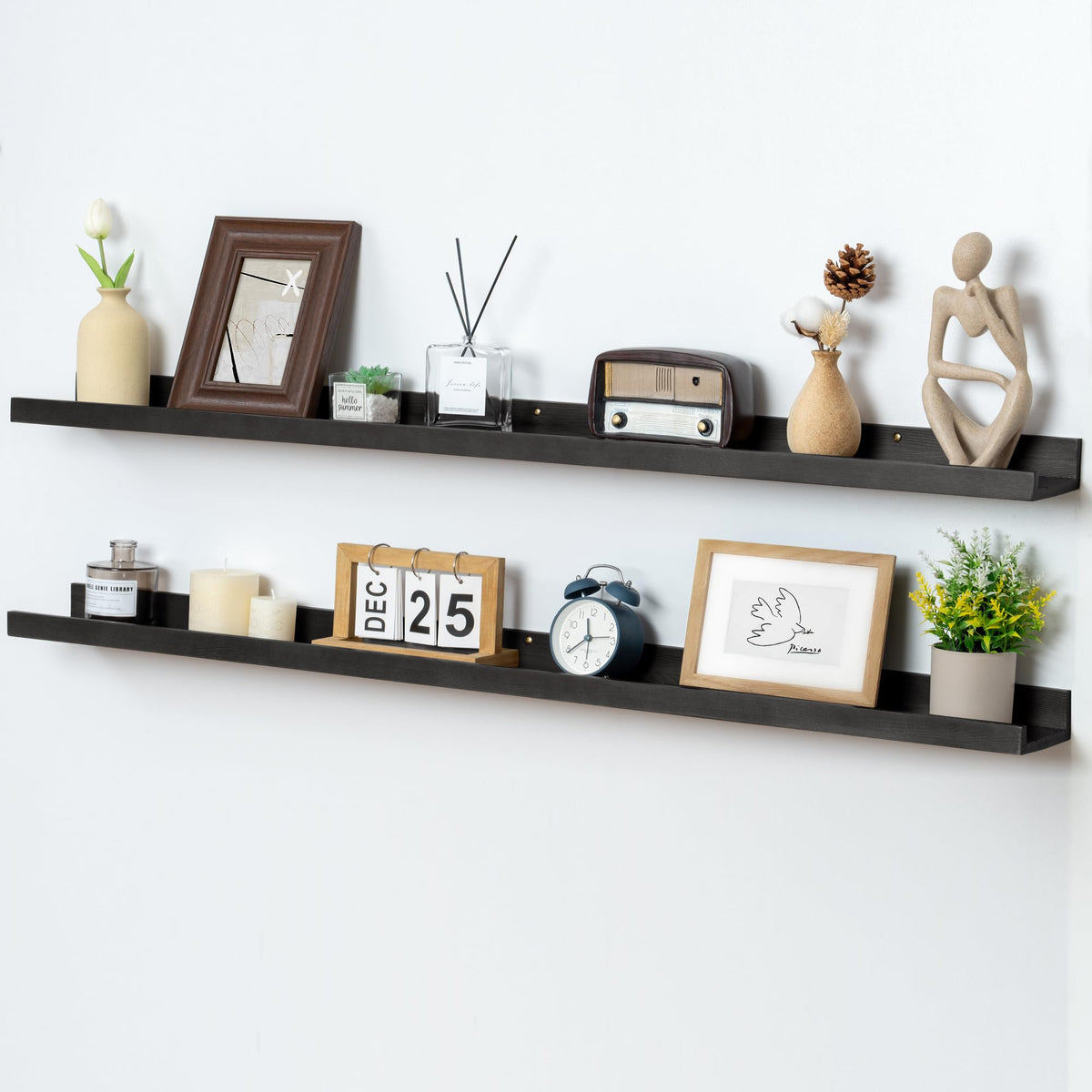 FLYJOE Solid Wood Picture Ledge Display Shelf