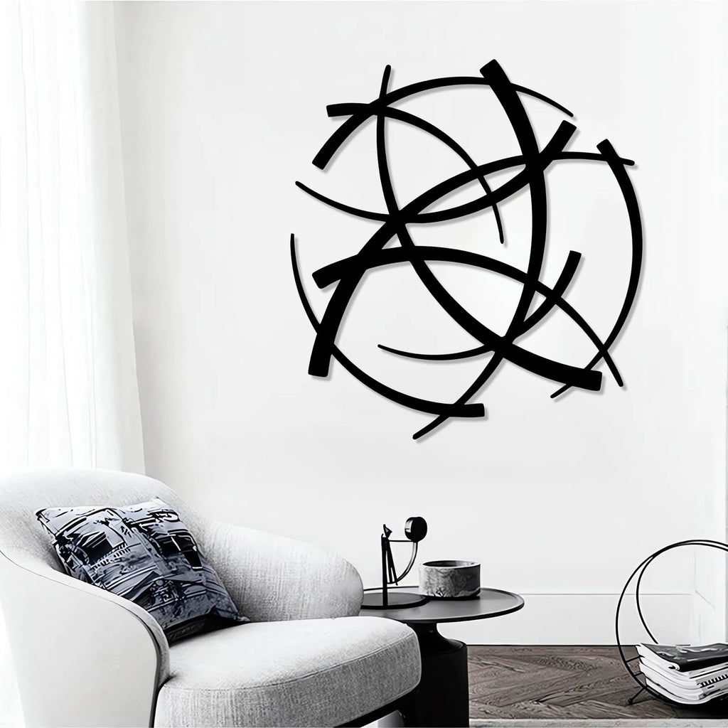 fouholk Modern Geometric Metal Wall Art Sculpture