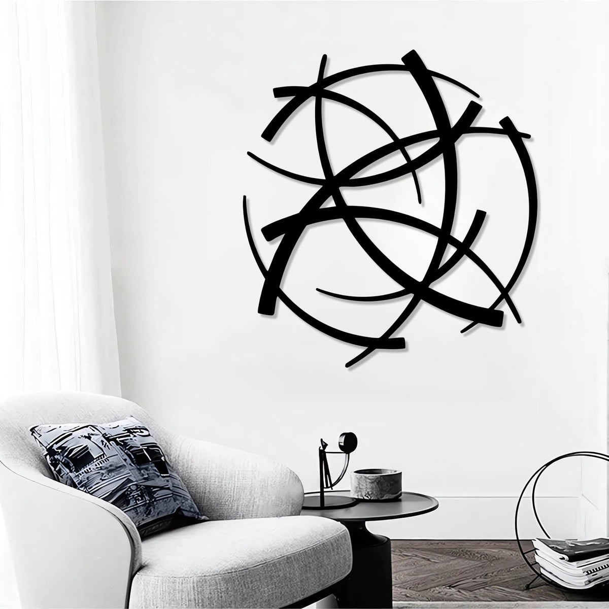 fouholk Modern Geometric Metal Wall Art Sculpture