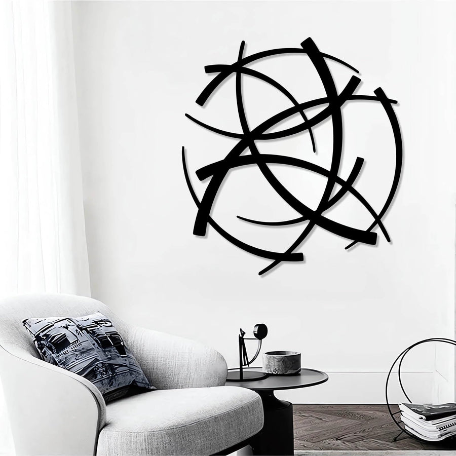 fouholk Modern Geometric Metal Wall Art Sculpture