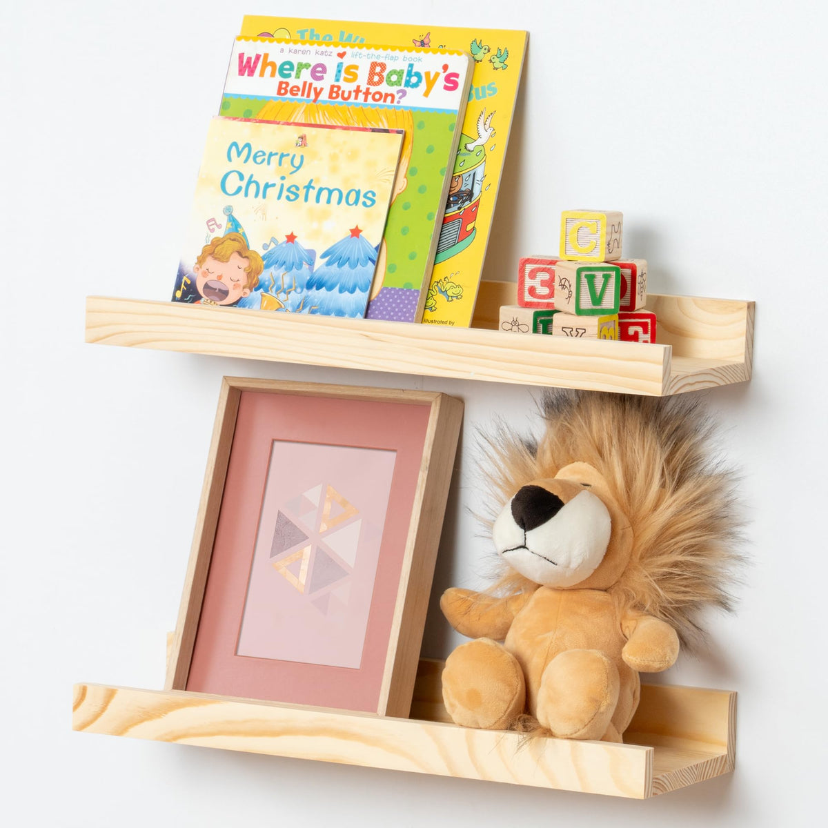 FLYJOE Solid Wood Picture Ledge Display Shelf