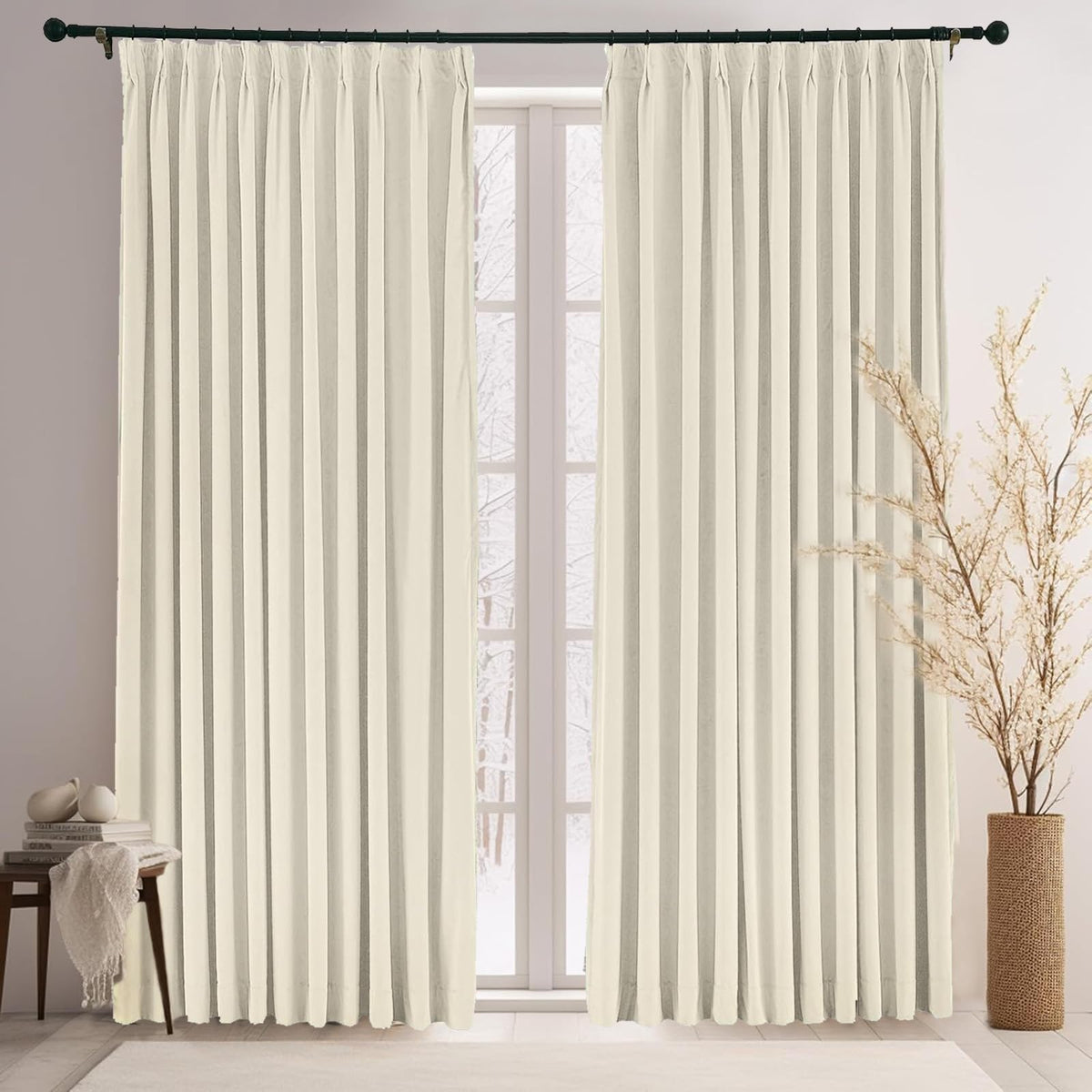 Gewvary Velvet Blackout Pinch Pleat Curtain Panel