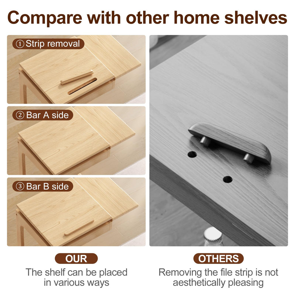 YAZIFIRSTLY Solid Wood C-Shaped End Table for Living Room