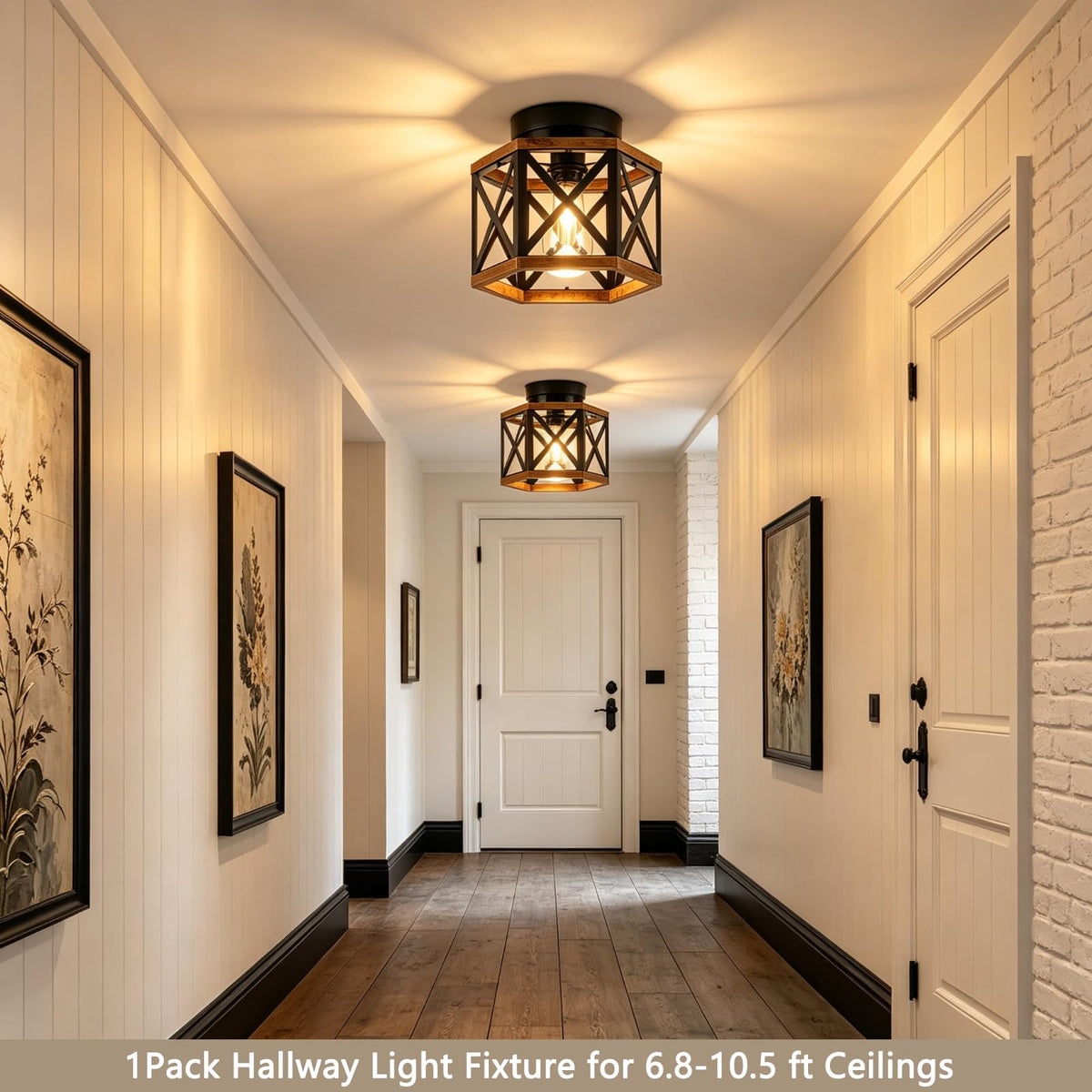 SGLfarmty Farmhouse Semi-Flush Mount Ceiling Light
