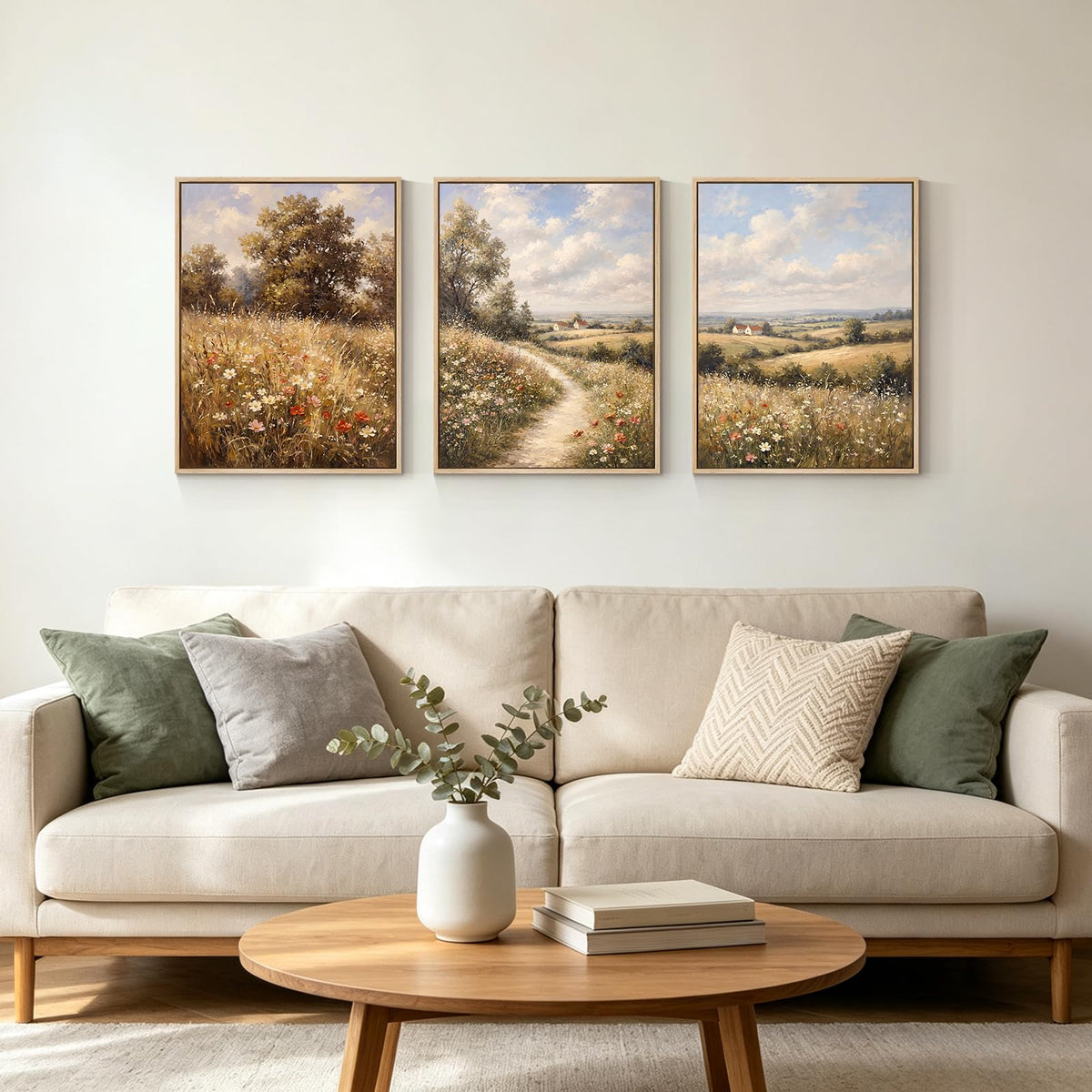 3-Piece Framed Minimalist Canvas Wall Art, 24 x 36 Inch