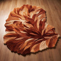Hand-Tufted Abstract Tropical Leaf Plush Area Rug