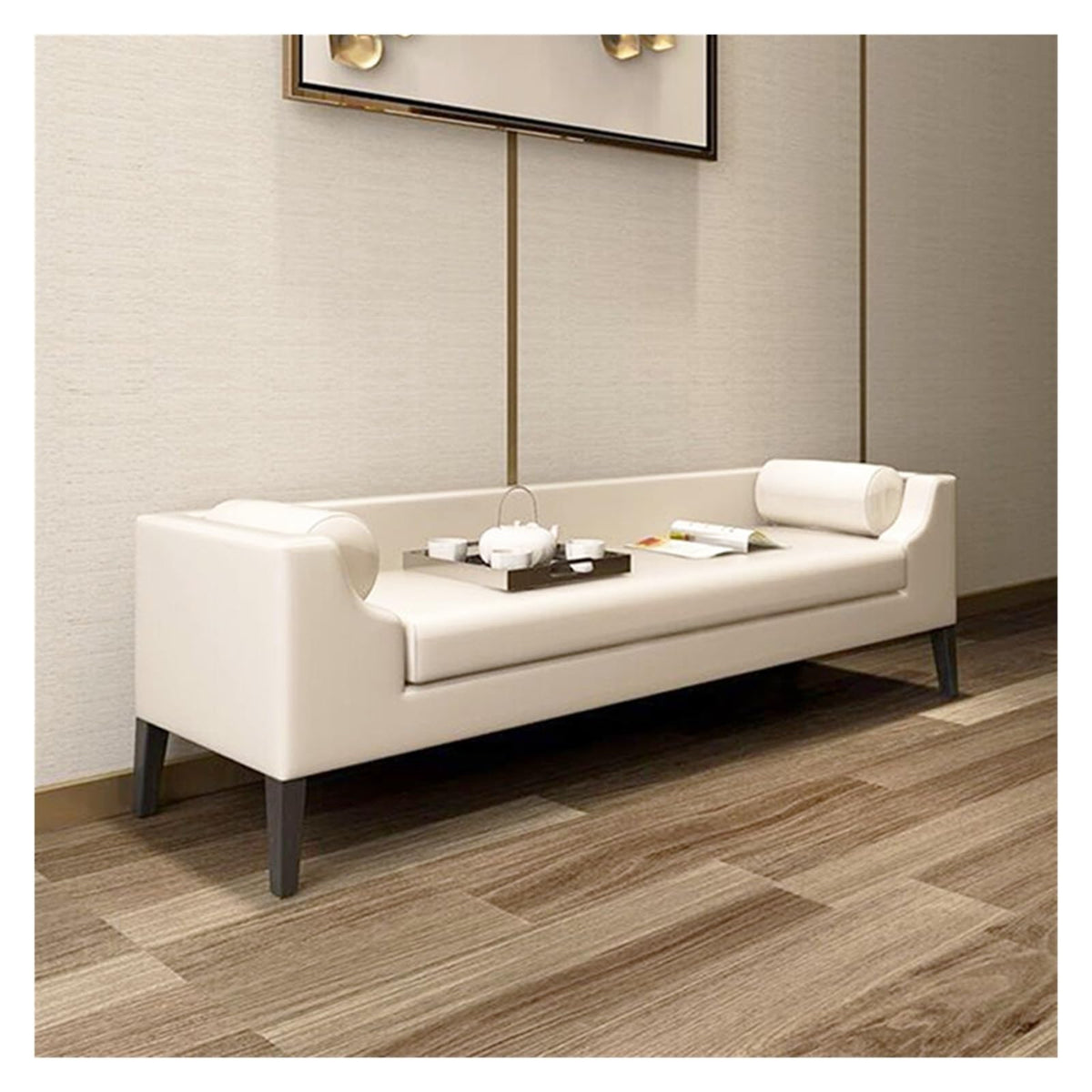 HEAIQI Tufted Upholstered Storage Bench with Arms