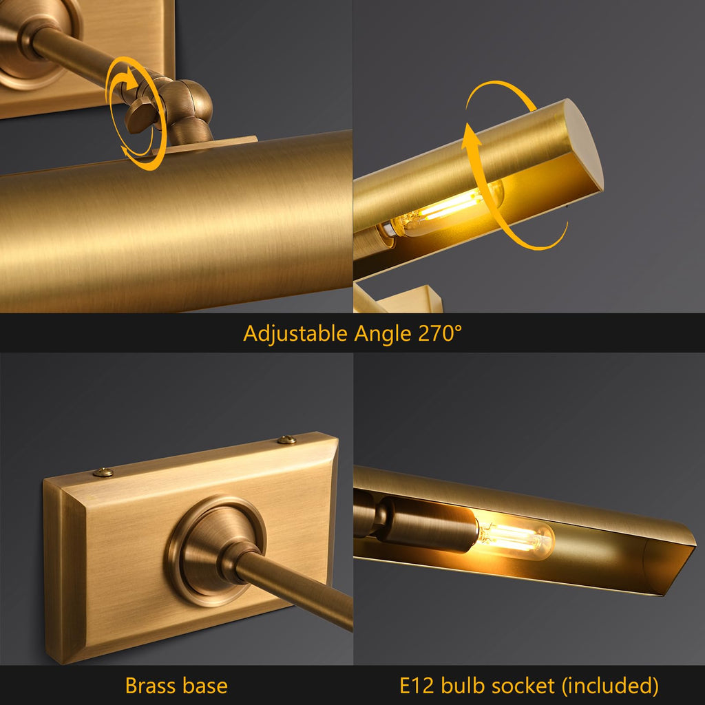 housondmy Hardwired Brass Picture Light for Wall Art