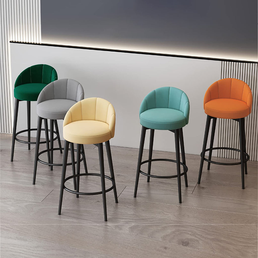 Modern Velvet Bar Stools with Backrest, Set of 2