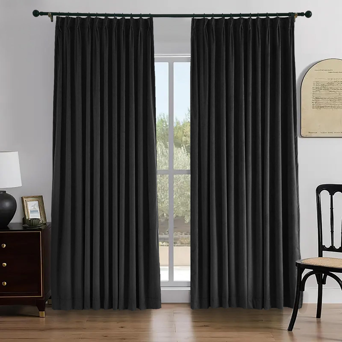 Gewvary Velvet Blackout Pinch Pleat Curtain Panel