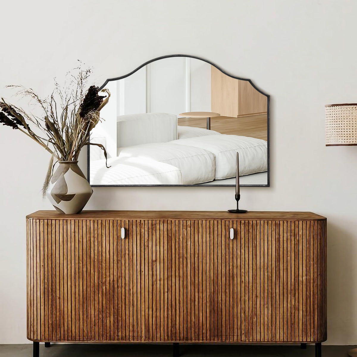 Besdomus Gold Metal Framed Decorative Vanity Wall Mirror