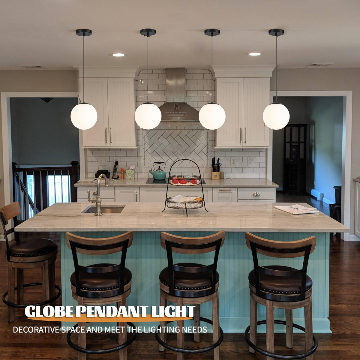 KoKo&Yukina Globe Pendant Lights for Kitchen Island