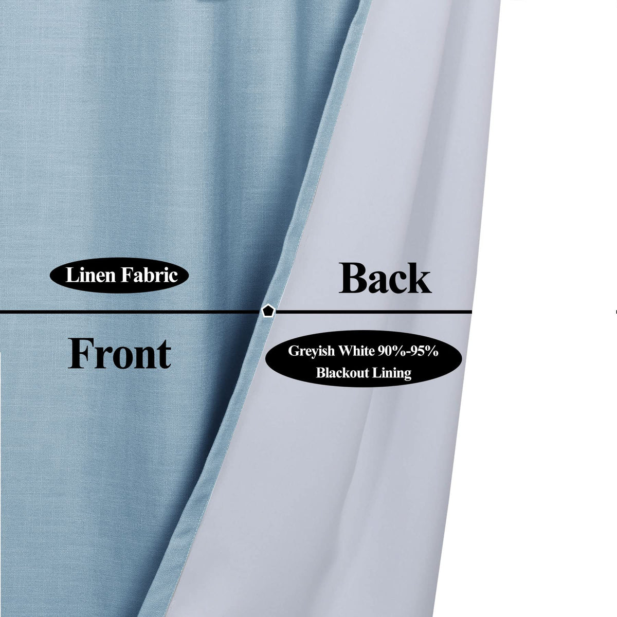 Frelement Light-Filtering Linen Pinch Pleat Curtains, 2 Panels